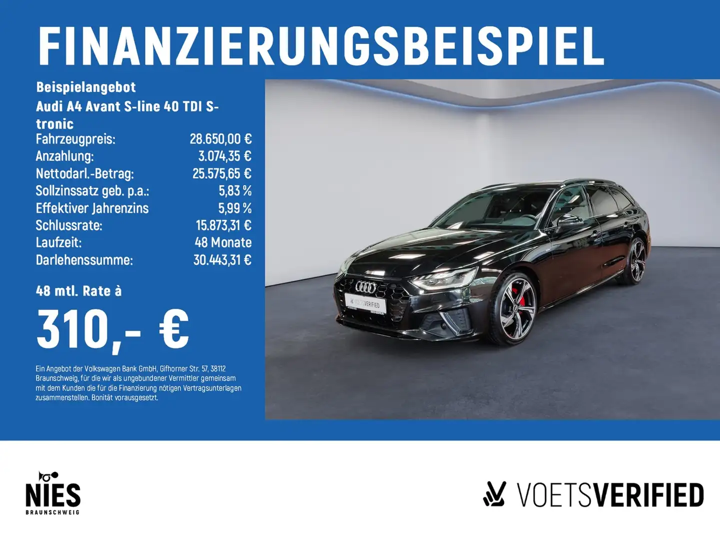 Audi A4 Avant S-line 40 TDI S-tronic MATRIX-LED+SHZ+NAVI Zwart - 2