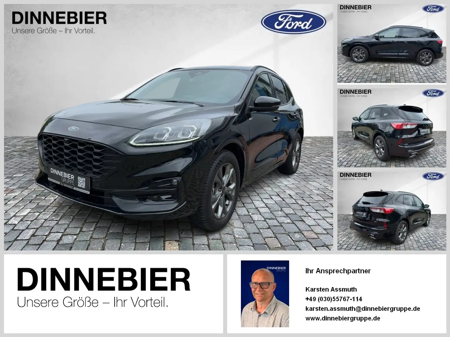 Ford Kuga ST-LINE X 2.5L PHEV LED+HUD+ ParkAss.+PDC Zwart - 1