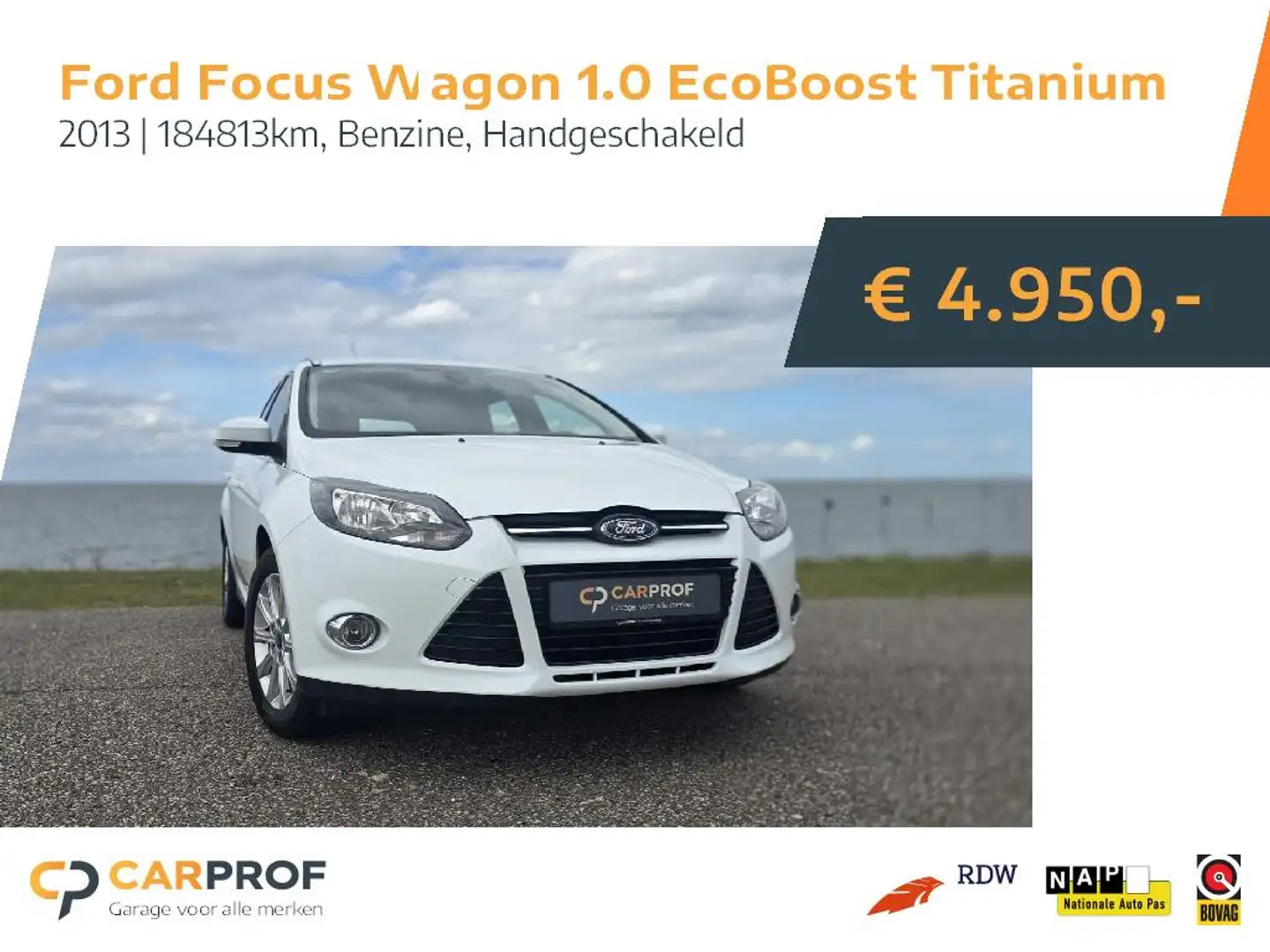 Ford Focus Wagon 1.0 EcoBoost Titanium I AIRCO I TREKHAAK Wit - 1