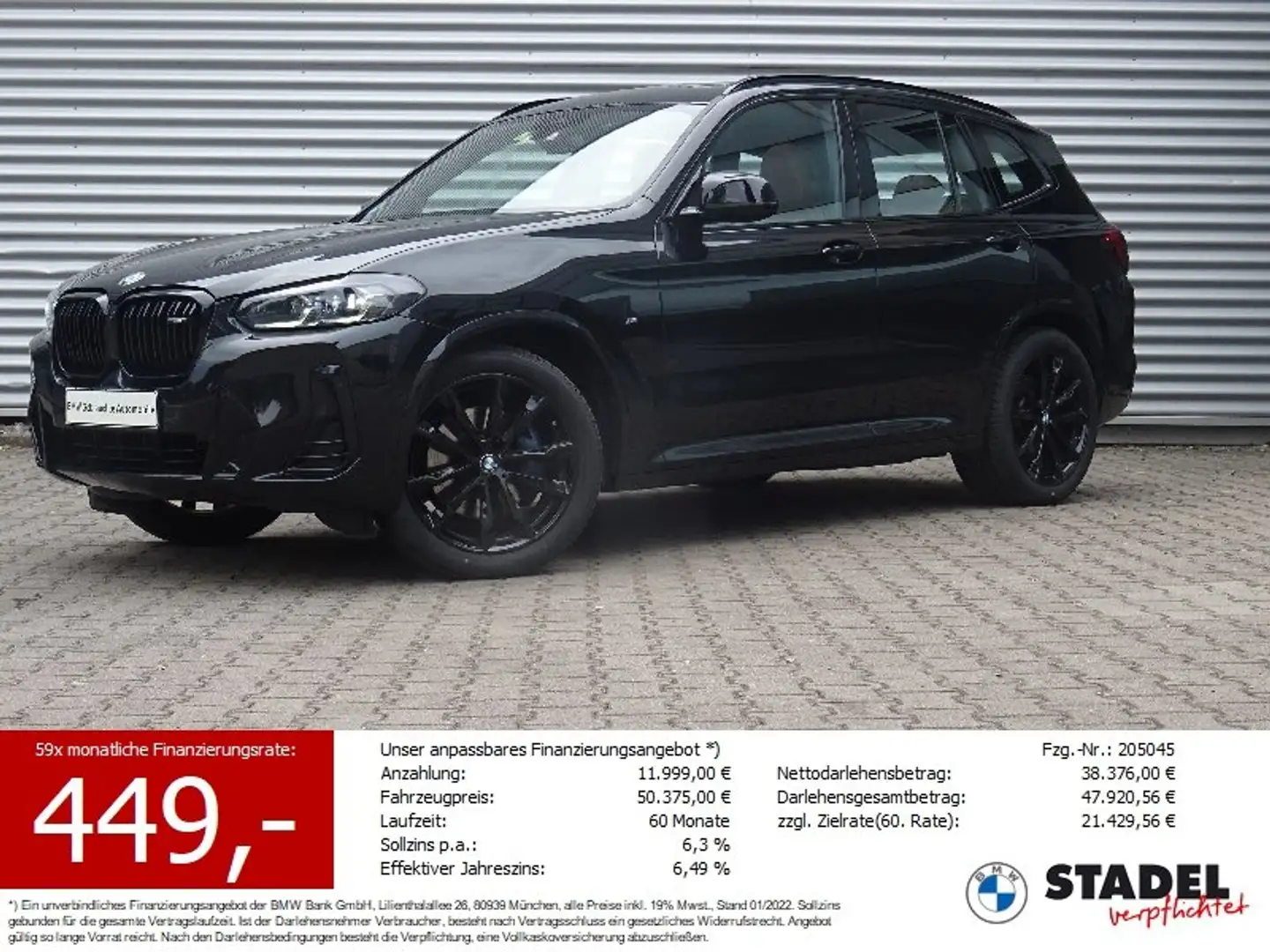 BMW X3 M 40d HuD HiFi-h/k Panorama AHK Drive/Parkassi Schwarz - 1