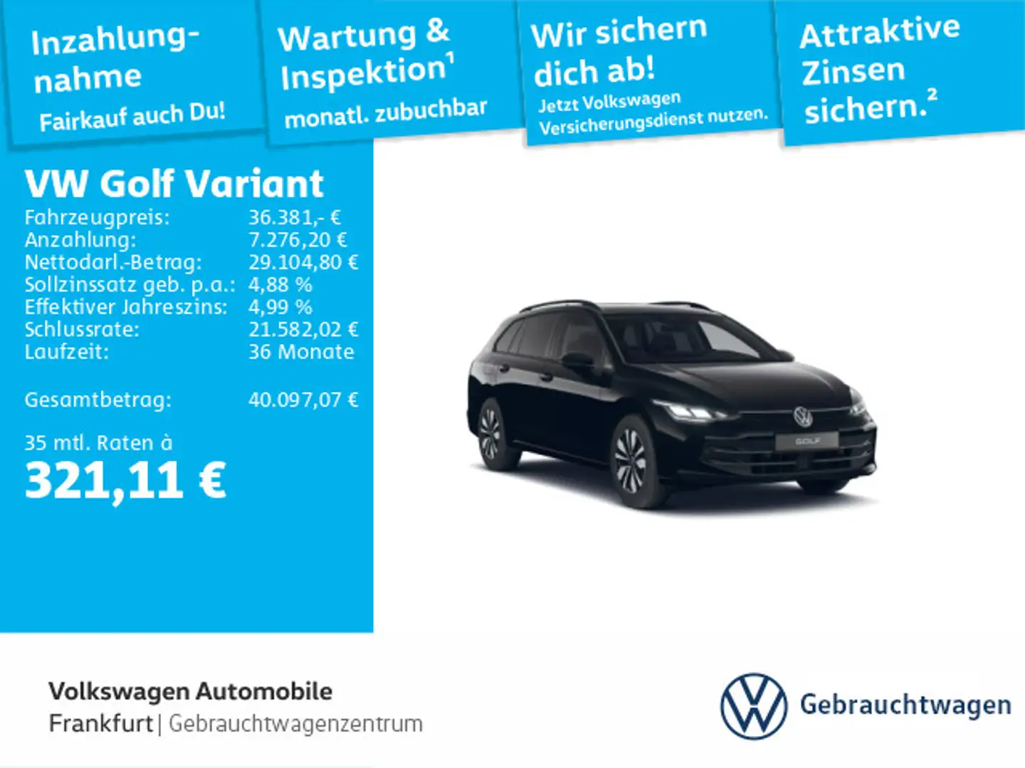 Volkswagen Golf Variant Life 1,5 l eTSI DSG Navi AHK Sprach Schwarz - 1
