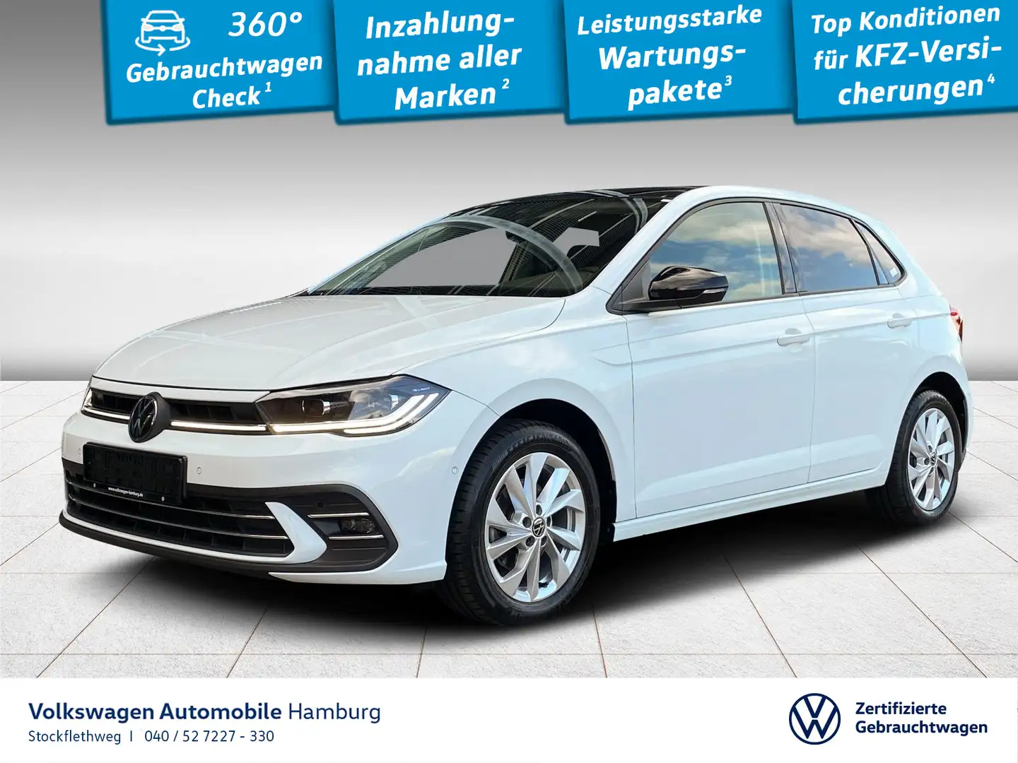 Volkswagen Polo 1.0 TSI Style DSG Navi Pano Kamera CarPlay Weiß - 1