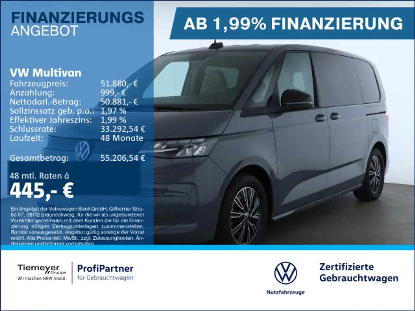Volkswagen T7 Multivan T7 Multivan TDI GUTE-NACHT 7-SITZE AHK ACC Grau - 1