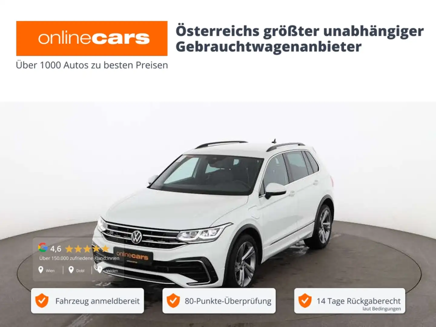 Volkswagen Tiguan 1.4 TSI R-Line PHEV Aut MATRIX RADAR NAVI Weiß - 1