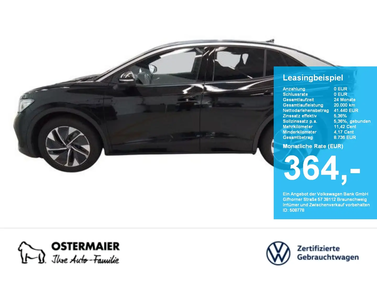 Volkswagen ID.5 PRO 286PS NP.68T ACC.5J-G.WÄRMEPUMPE.AREA-VIEW.NAV Negro - 1