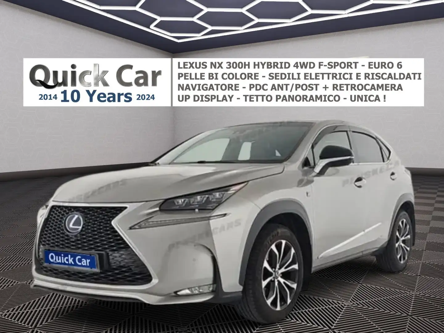Lexus NX 300 h 2.5 F-Sport 4WD PELLE BICOLOR,UP DISPLAY,UNICA ! Argento - 1