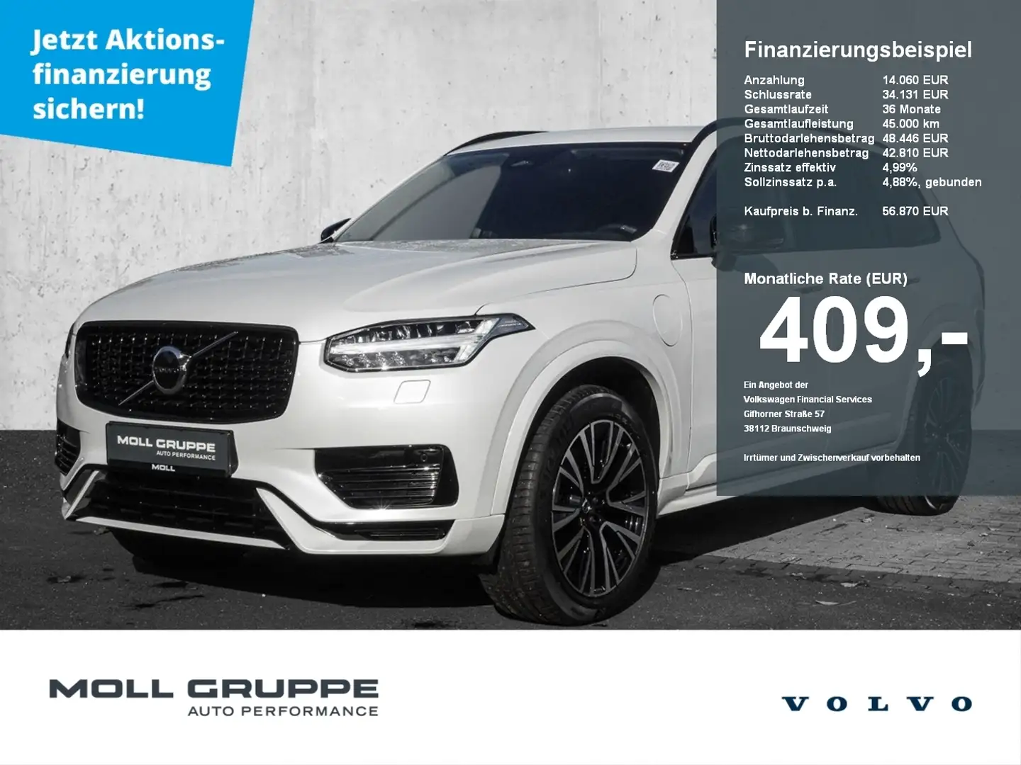 Volvo XC90 T8 AWD Plus Dark 4xSHZ ACC AUT DYNLICHT FLA Weiß - 1