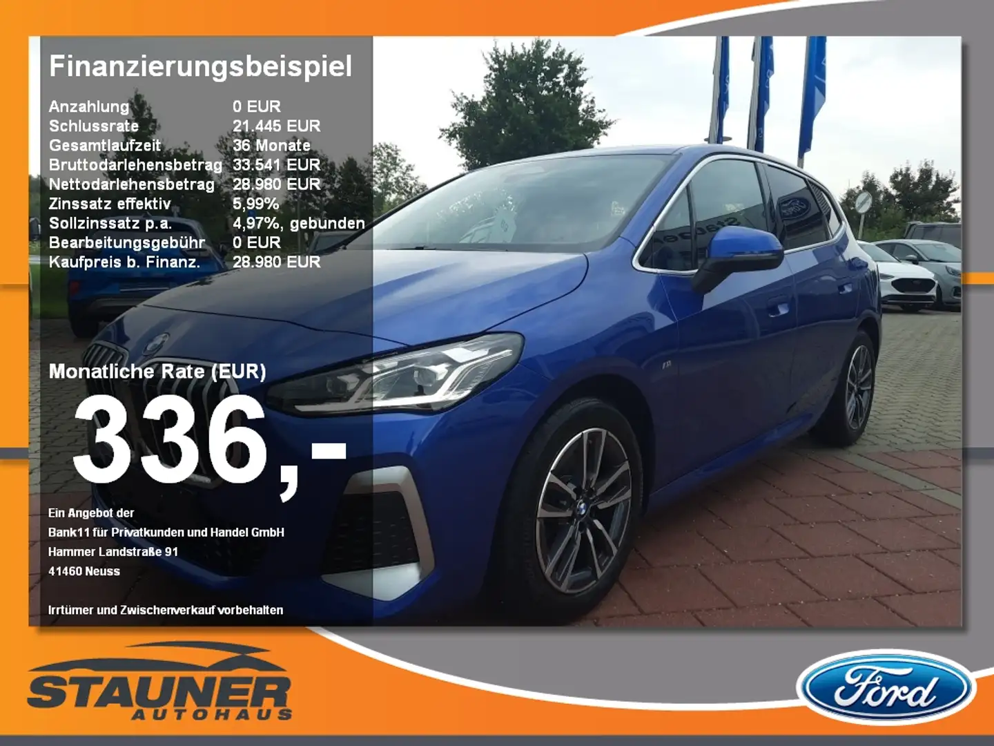 BMW 218 i Active Tourer M-Sport LED LED HUD 360-Kam. Albastru - 1