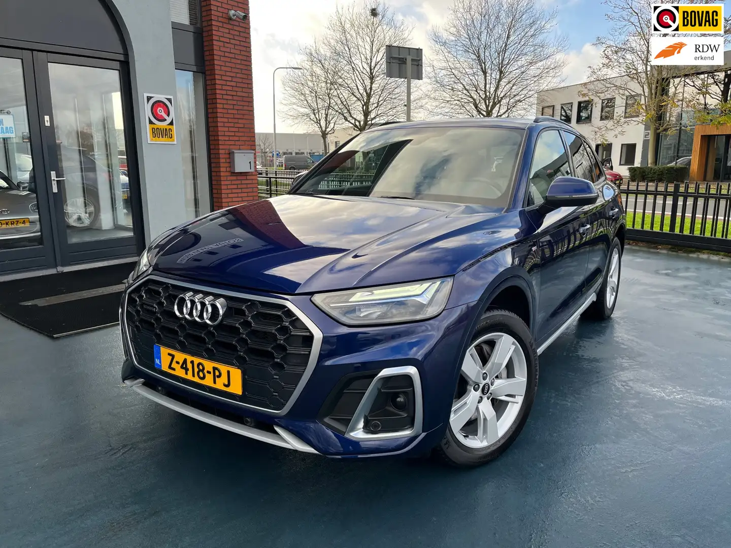 Audi Q5 55 TFSI e S edition 367PK AUTOMAAT LEDER DIGITAALD Blauw - 1