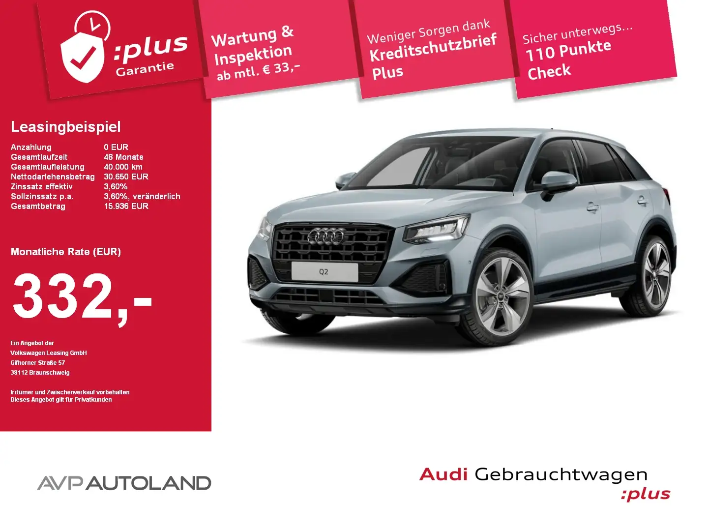Audi Q2 30 TFSI advanced | MMI NAVI PLUS | AHK | Grau - 1