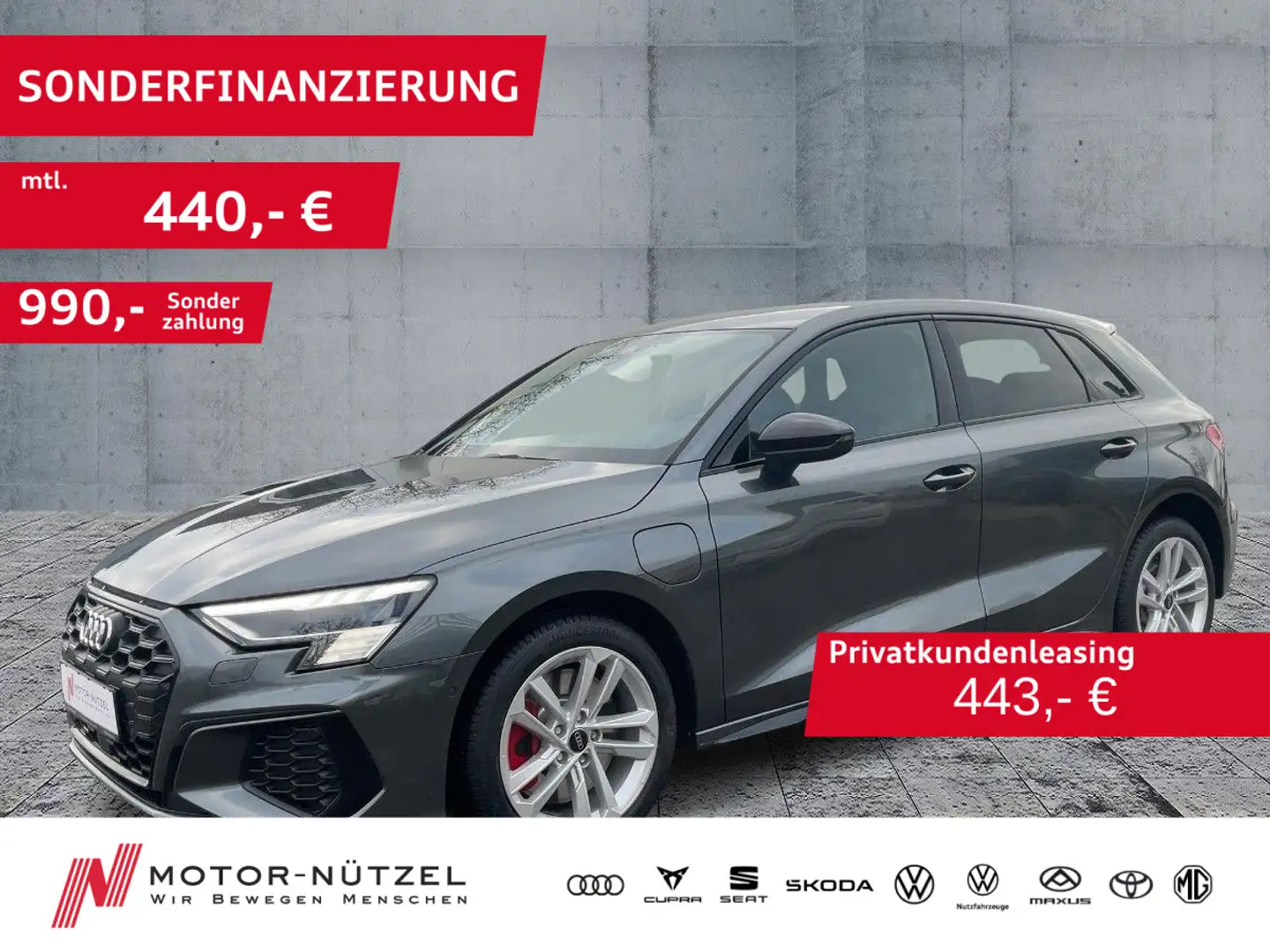 Audi A3 45 TFSI e S-LINE MATRIX+NAV+PDC+GRA Grau - 1