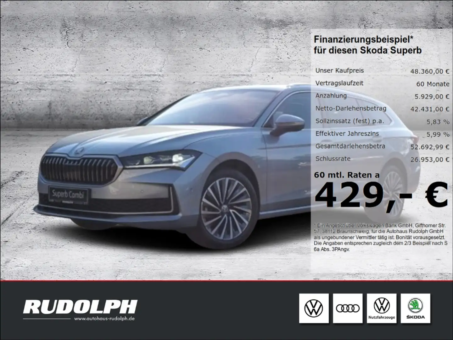 Skoda Superb IV Combi 2.0 TDI L&K Neupreis: 61.635,00 EUR Grau - 1