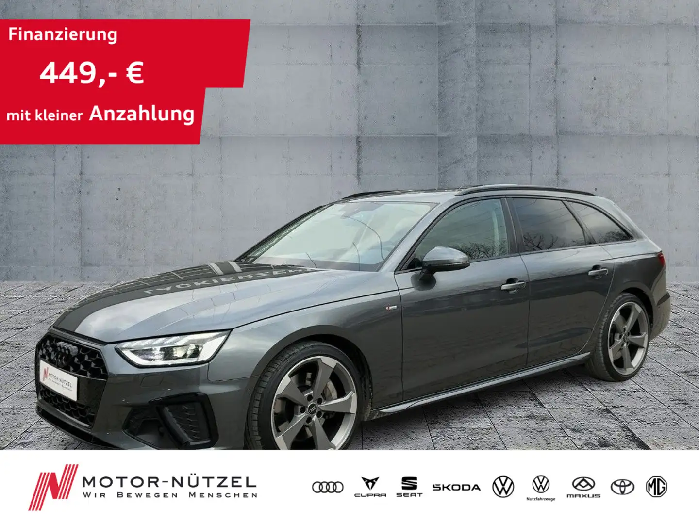 Audi A4 45 TFSI QU S-LINE MATRIX+NAV+HuD+AHK+19 Grau - 1