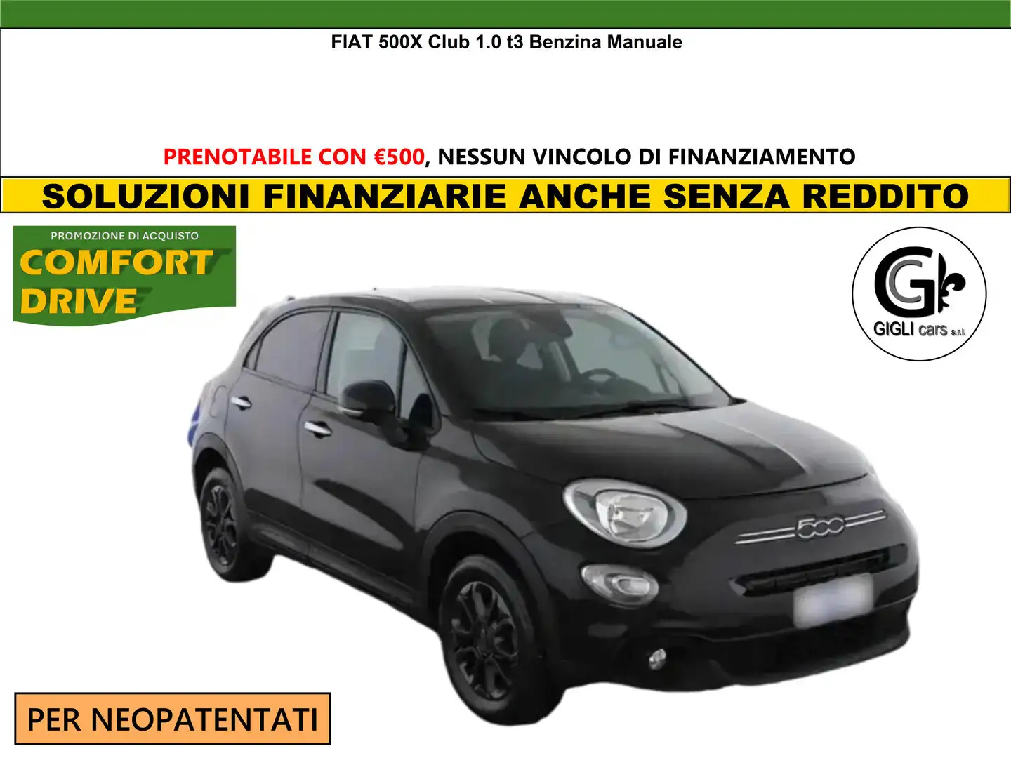 Fiat 500X 500 X 1.0 t3 Club Manuale Neopatentati Schwarz - 1