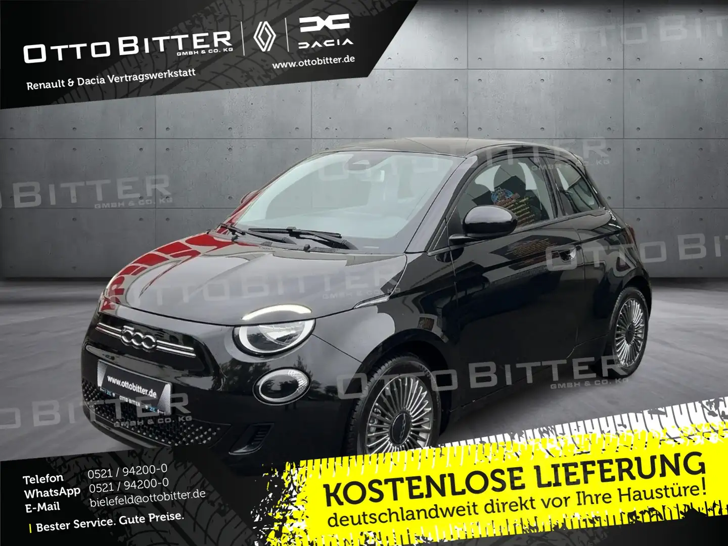 Fiat 500e Icon Elektro 16"ALU/NAVI/SCHNELLADER-50KW Schwarz - 1