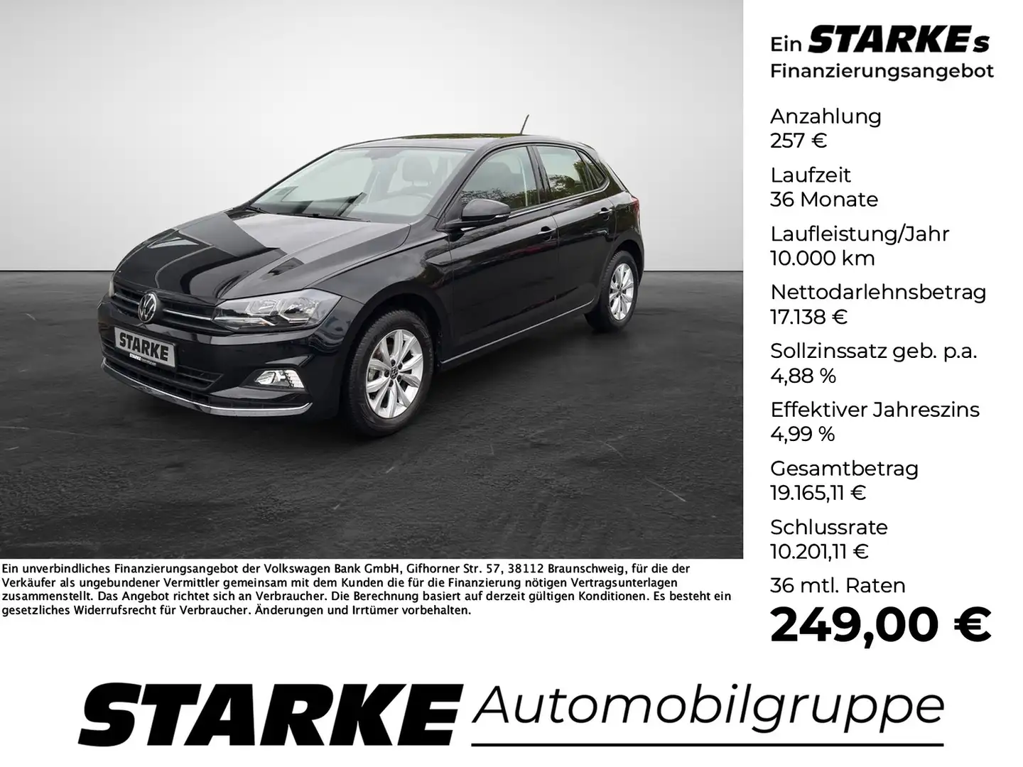 Volkswagen Polo 1.0 TSI Highline Schwarz - 1