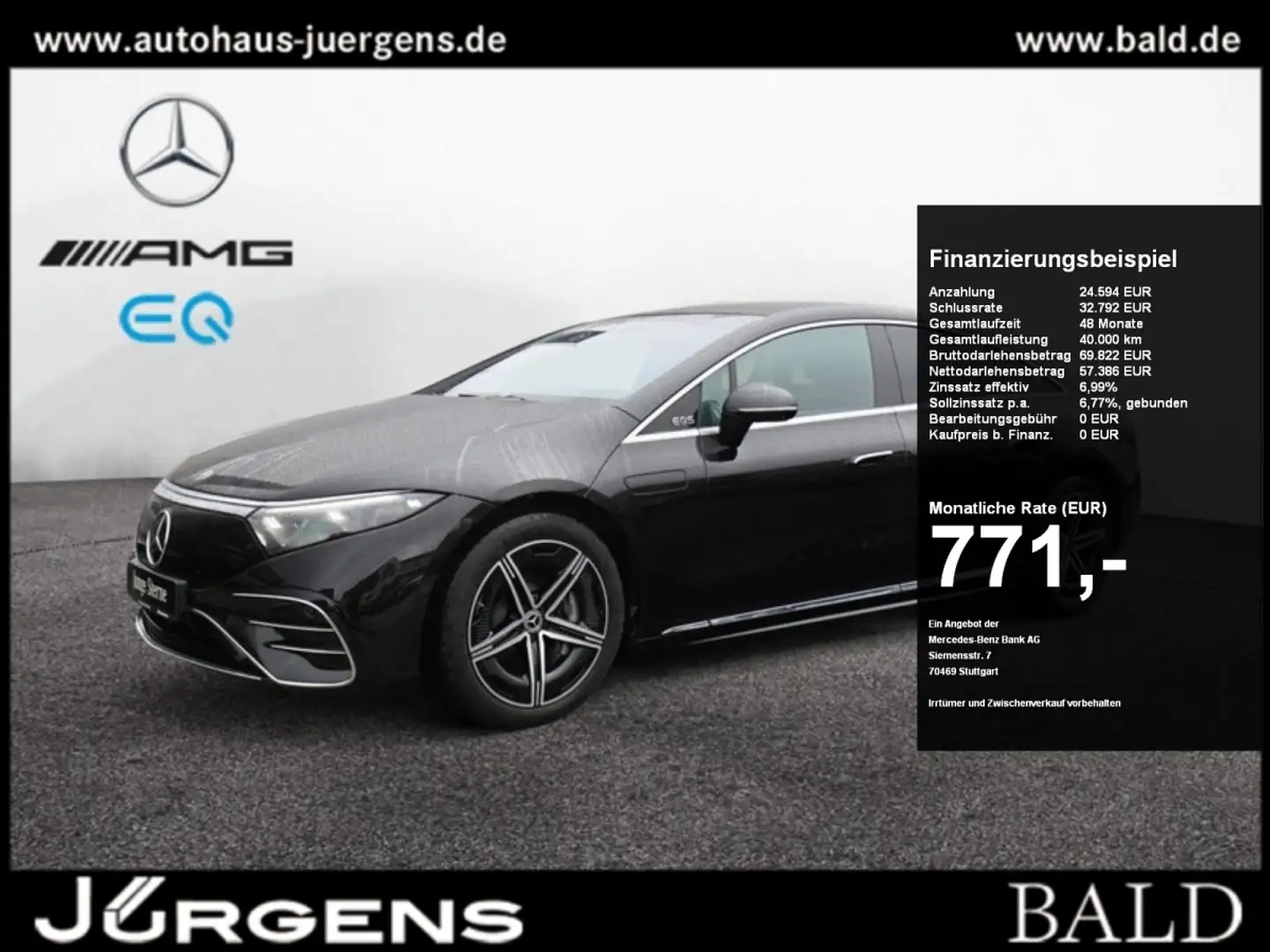 Mercedes-Benz EQS 450+ AMG-Sport/DIGITAL/Pano/Distr/Memo/HUD Schwarz - 1