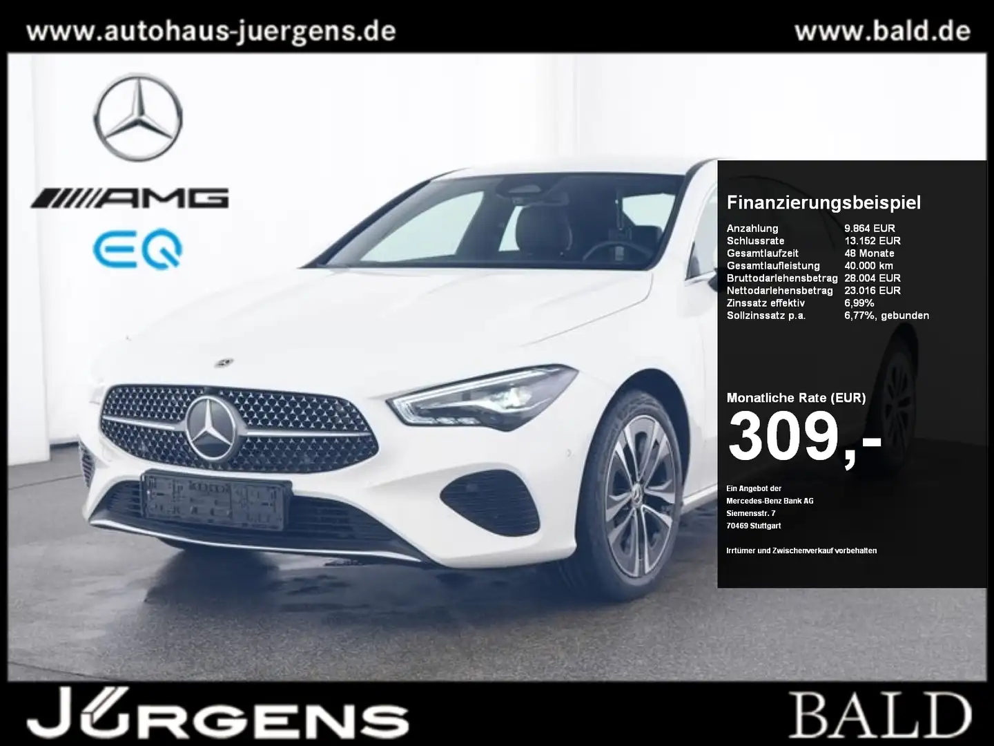 Mercedes-Benz CLA 200 Coupé Progressive/LED/Cam/Leder/SHZ/18' Bílá - 1