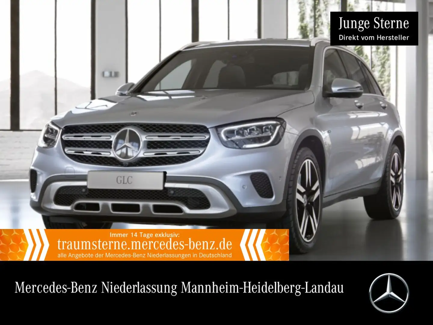 Mercedes-Benz GLC 300 de 4M 360+AHK+LED+SPUR+TOTW+KEYLESS+9G Silber - 1