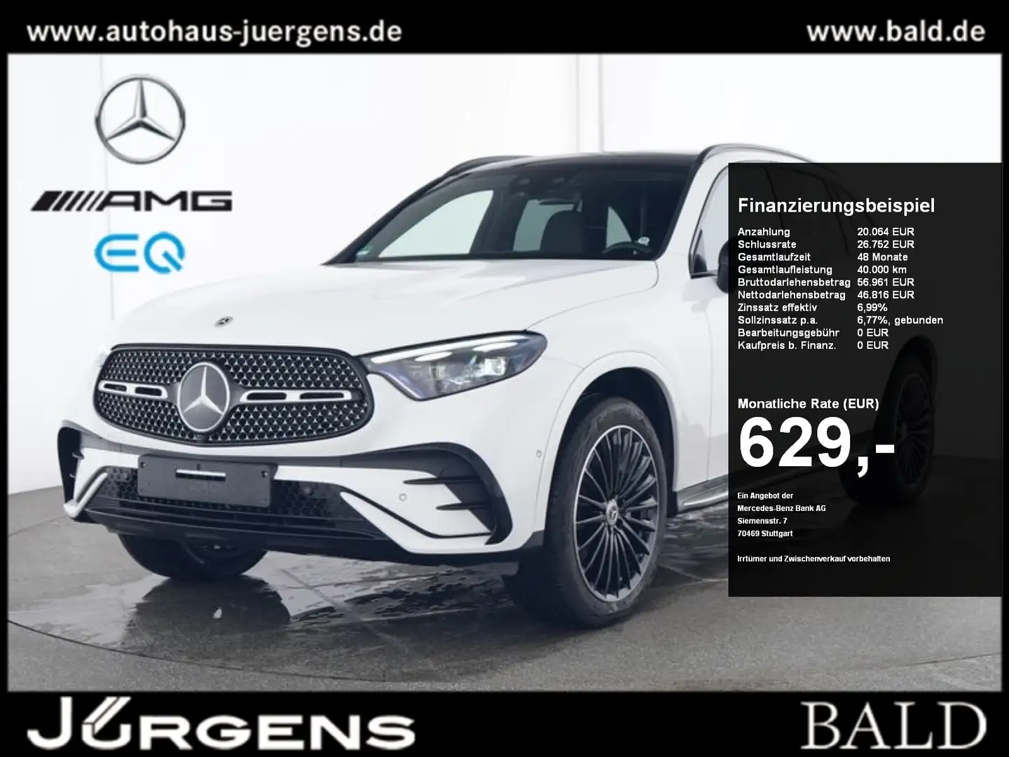 Mercedes-Benz GLC 300 e 4M AMG-Sport/Pano/BURM/360/DIST/Night Weiß - 1