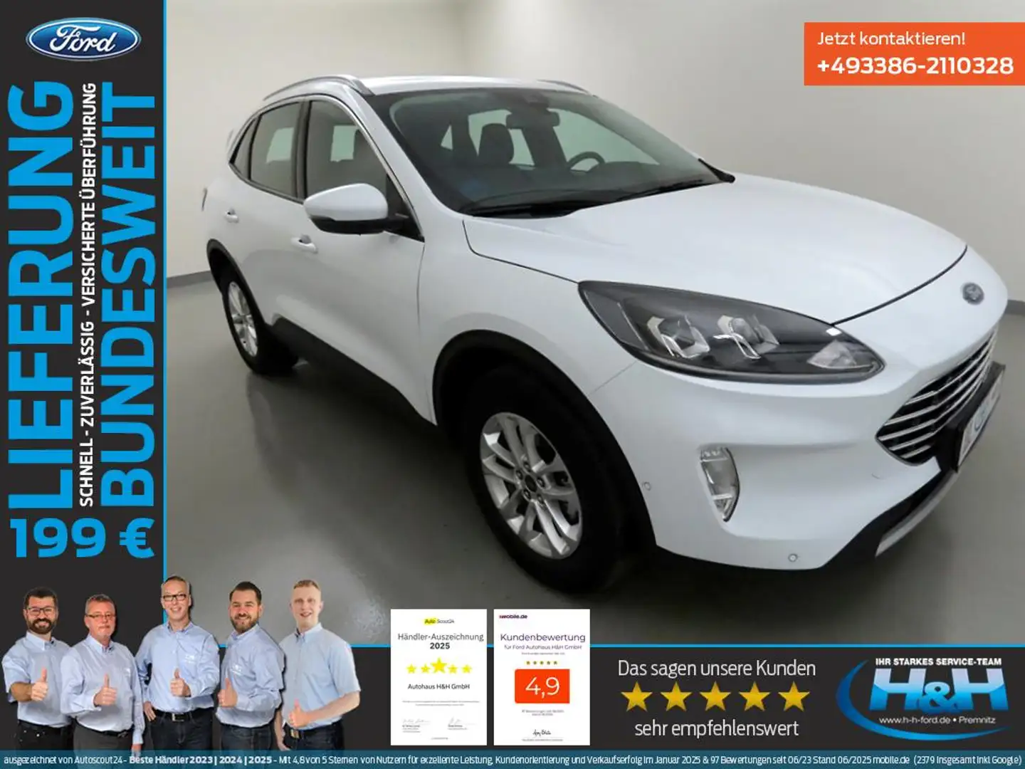 Ford Kuga 2.5 FHEV 4x4 Titanium iACC+Kamera+SHZ Bianco - 1
