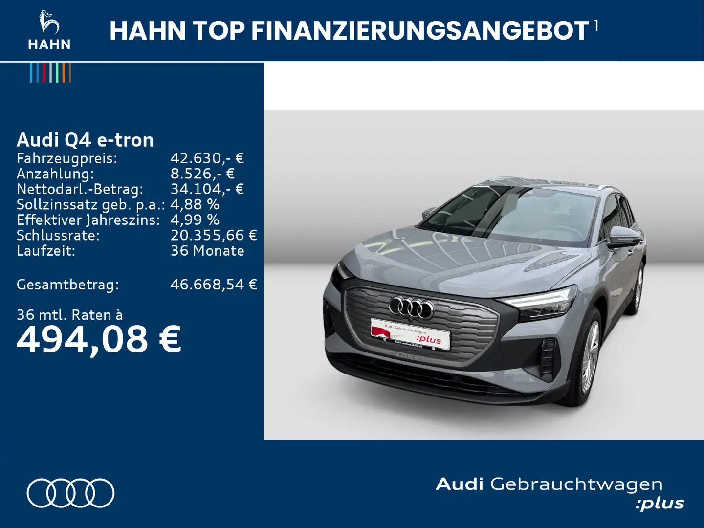 Audi Q4 e-tron 45 quattro S-tronic Virtual CAM ACC Grau - 2