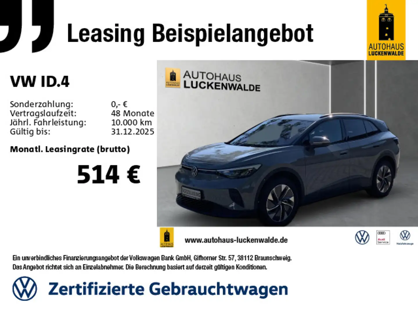 Volkswagen ID.4 Pro Move *ACC*R-CAM*PARKASSIST+*NAV*SHZ* Grijs - 1