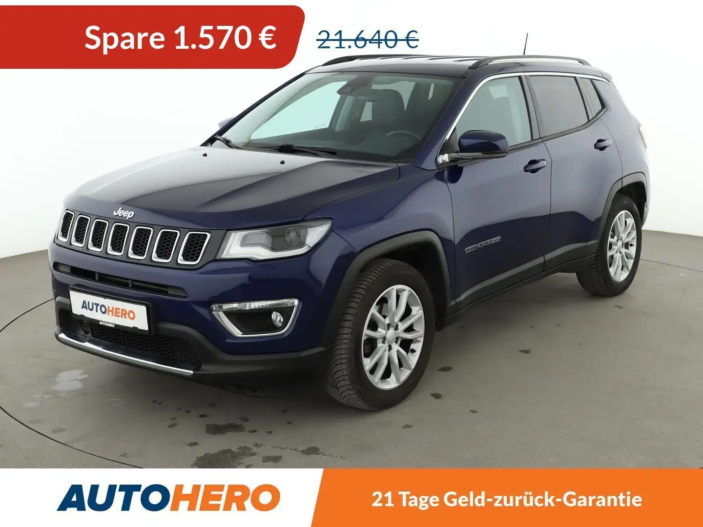Jeep Compass 1.3 T-GDI Limited FWD Aut*NAVI*TEMPO*PDC*SHZ* Blau - 1