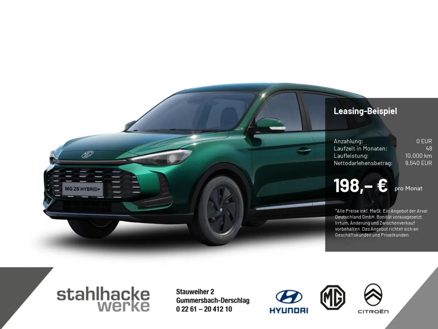 MG ZS Hybrid Standard I Automatik I 197 PS Зелений - 1