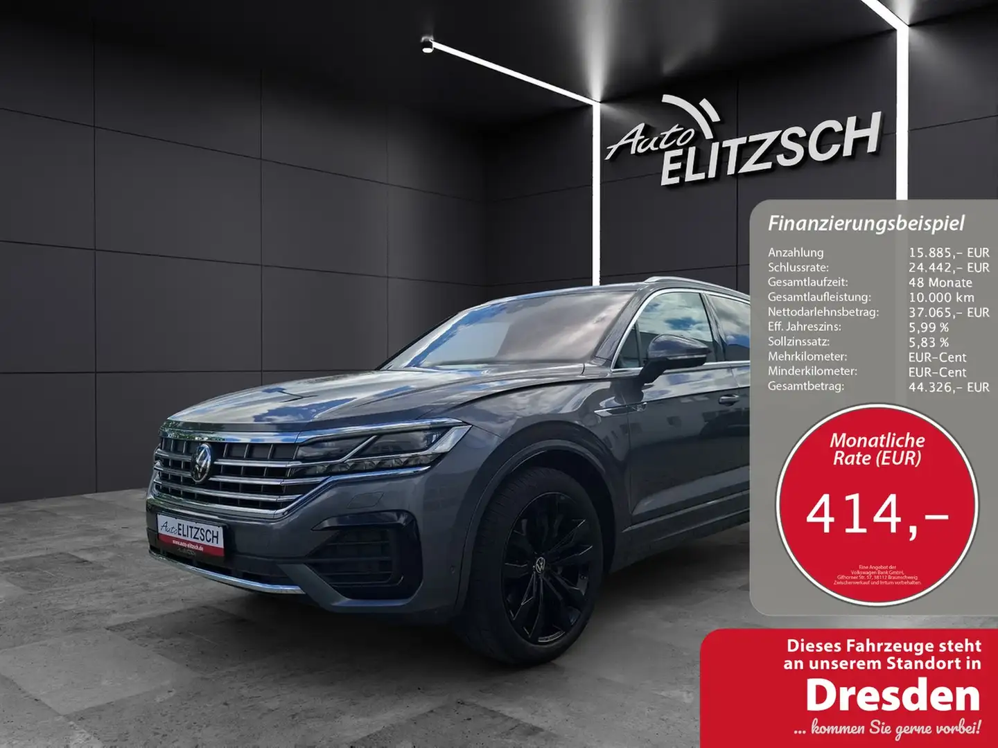 Volkswagen Touareg TDI R-Line 4M Matrix Luft AHK ACC 360° AID Navi... Grau - 1