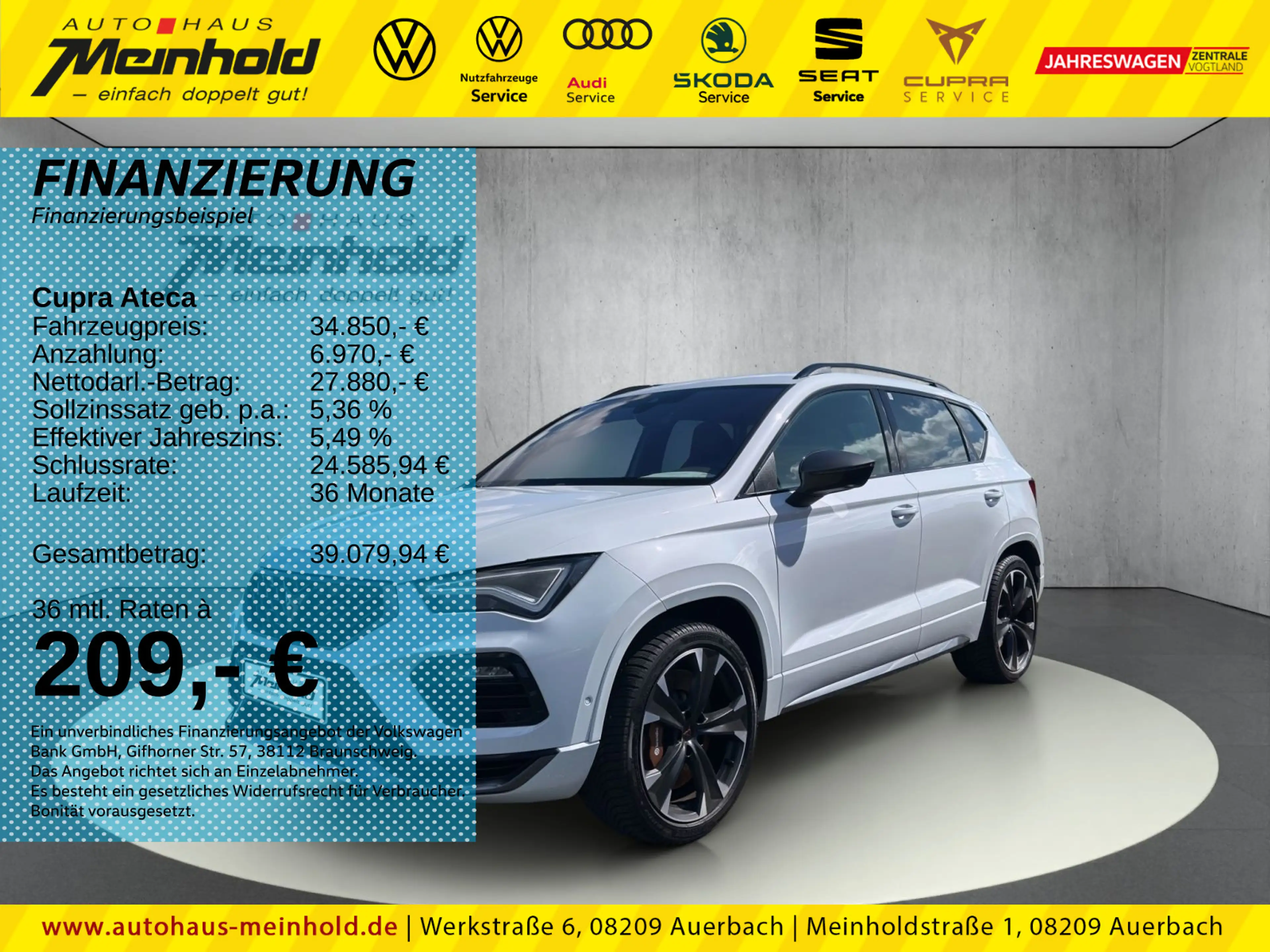 CUPRA Ateca VZ 2.0 TSI DSG 4Drive, Brembo, AHK, ACC