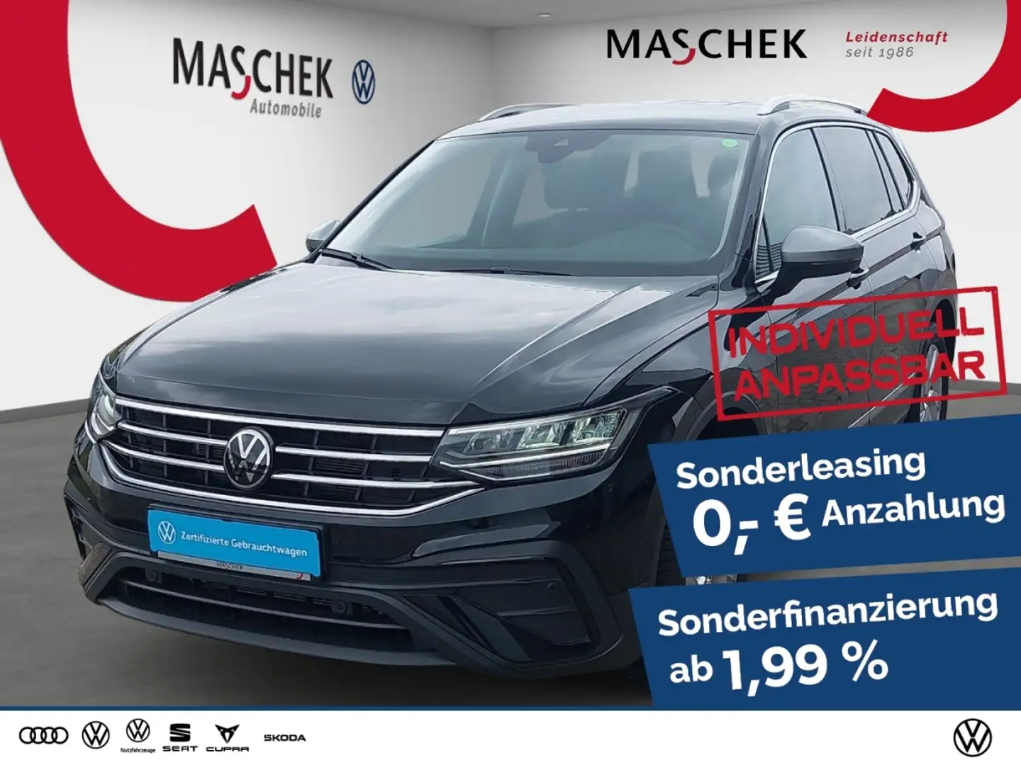 Volkswagen Tiguan Allspace Life 2.0 TDI AHK Navi 7-Sitze Sitzh. PDC Schwarz - 1