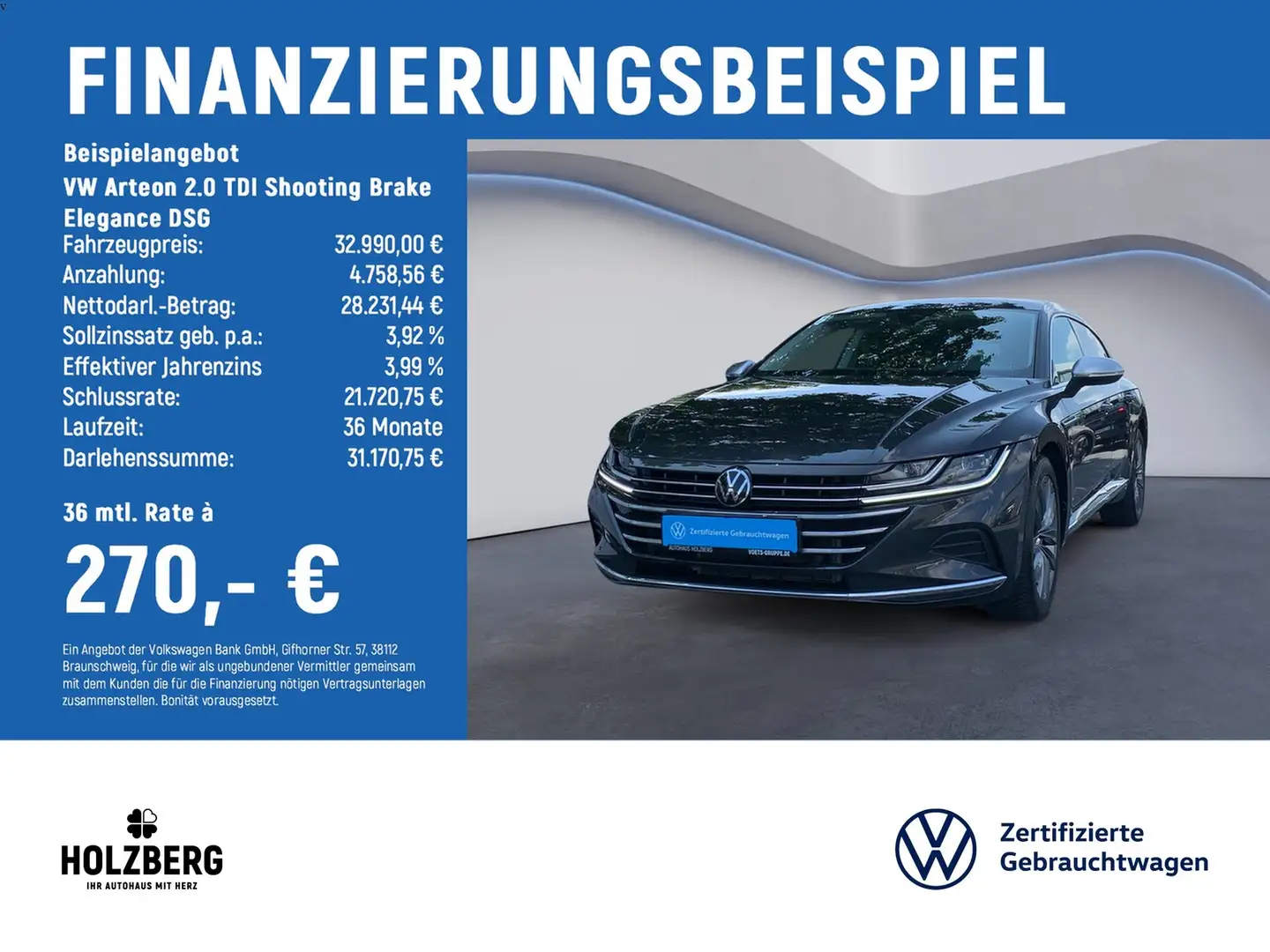 Volkswagen Arteon 2.0 TDI Shooting Brake Elegance DSG AHK+NAVI+RFK Grau - 2