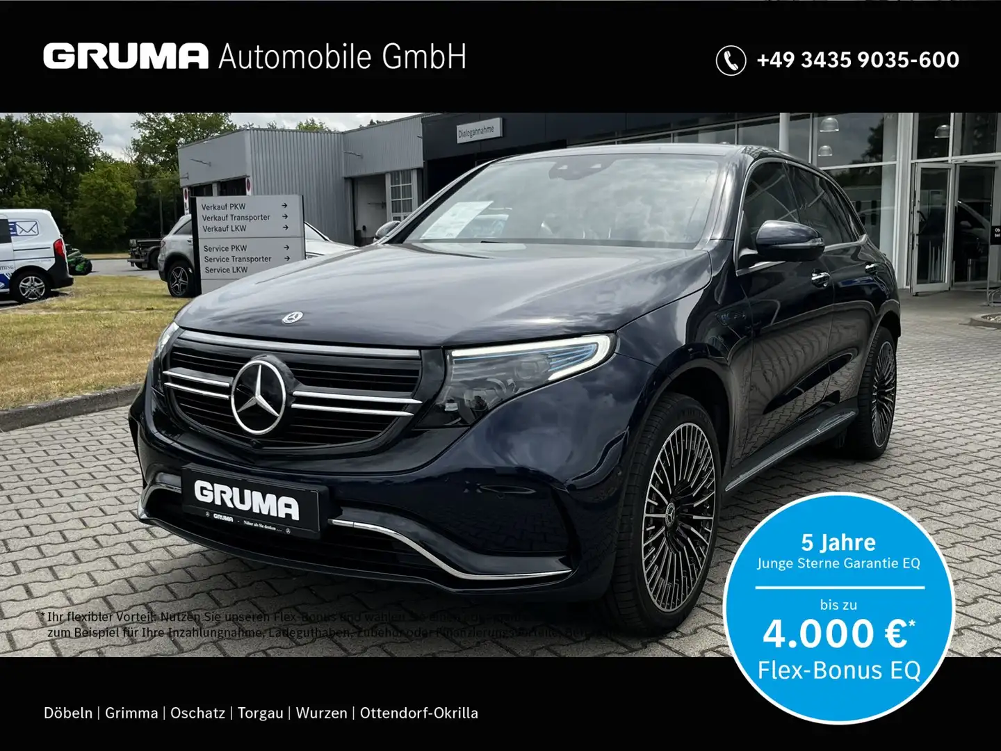 Mercedes-Benz EQC 400 EQC 400 4M AMG+21"+Keyless+Sound+Memory+DAB+360° Blauw - 1
