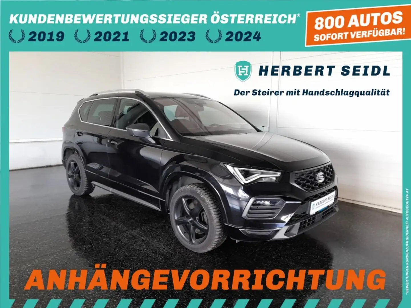 SEAT Ateca FR-LINE 4x4 2,0 TDI DSG *VOLL-LED / NAVI / AHV & KAMERA / ACC / BEATS / E-KLAPPE* Schwarz - 1