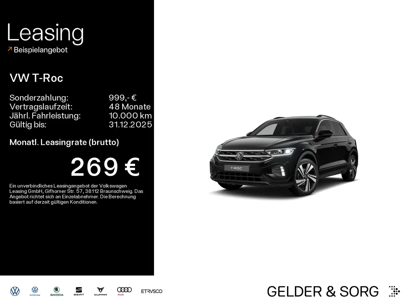 Volkswagen T-Roc 1.5 l TSI R-Line IQ.DRIVE*18Z*NAVI*RFK Schwarz - 1