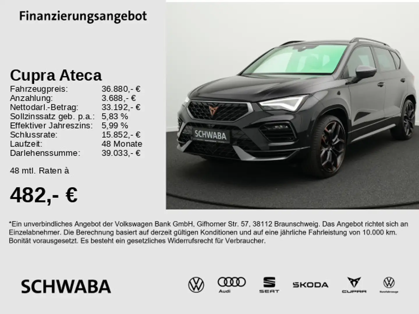 CUPRA Ateca Edition VZ 2.0 TSI DSG 4D*Akrapovic*Brembo Чорний - 1