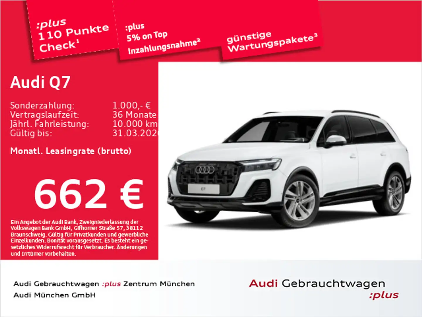 Audi Q7 45 TDI qu. AHK/7-Sitzer/Matrix Blanc - 1