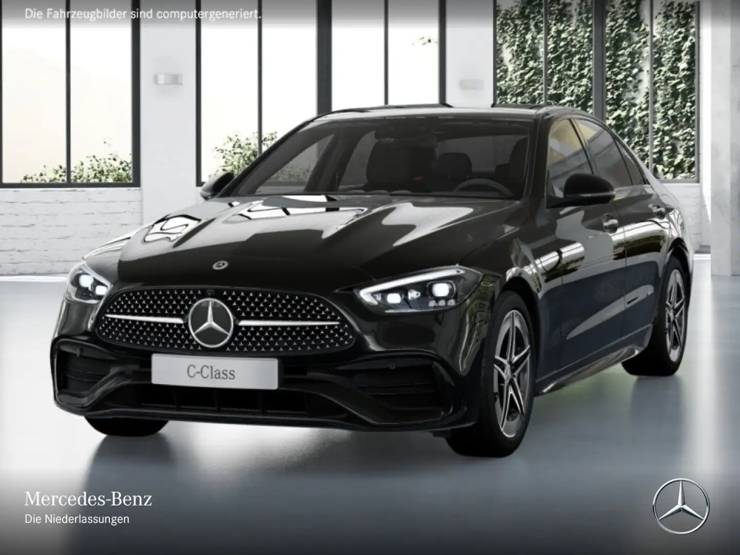 Mercedes-Benz C 400 e 4M AMG+NIGHT+PANO+360+AHK+SITZKLIMA+9G Schwarz - 2