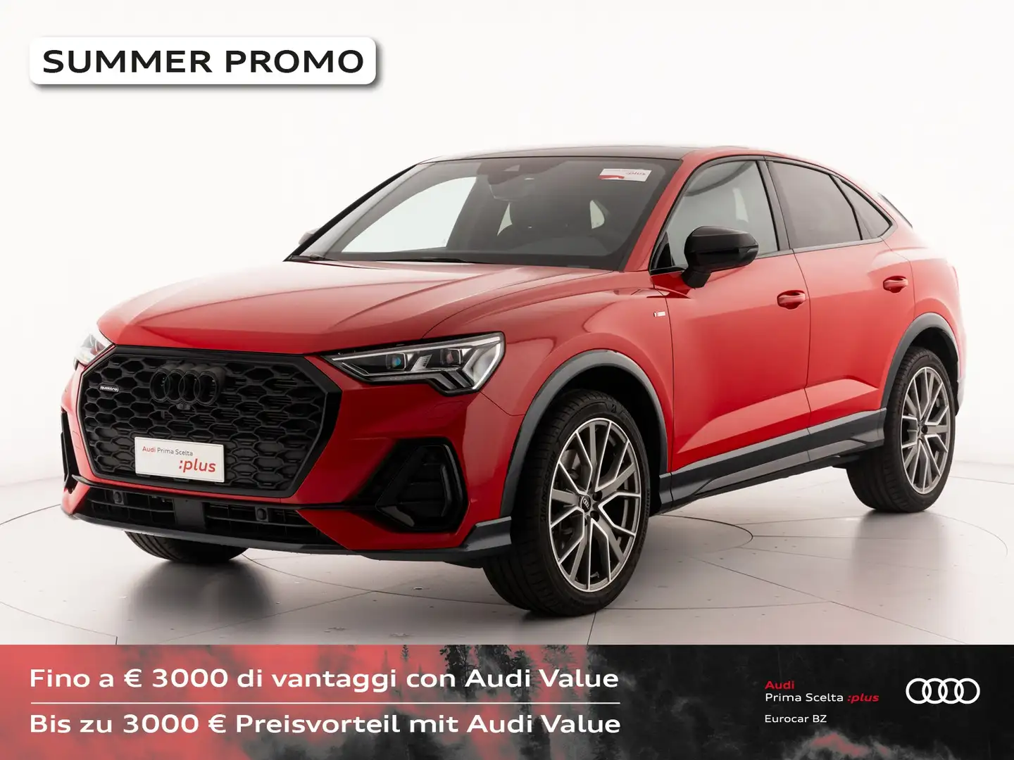Audi Q3 sportback 45 2.0 tfsi identity black quattro 245cv Rosso - 1