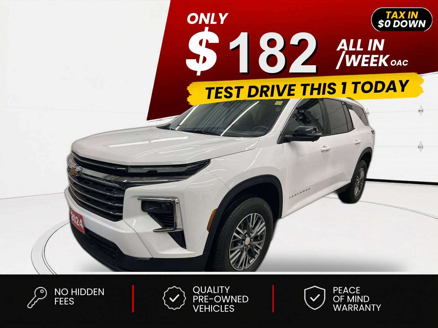 White 2024 Chevrolet Traverse SUV / Crossover Four-Wheel Drive Automatic