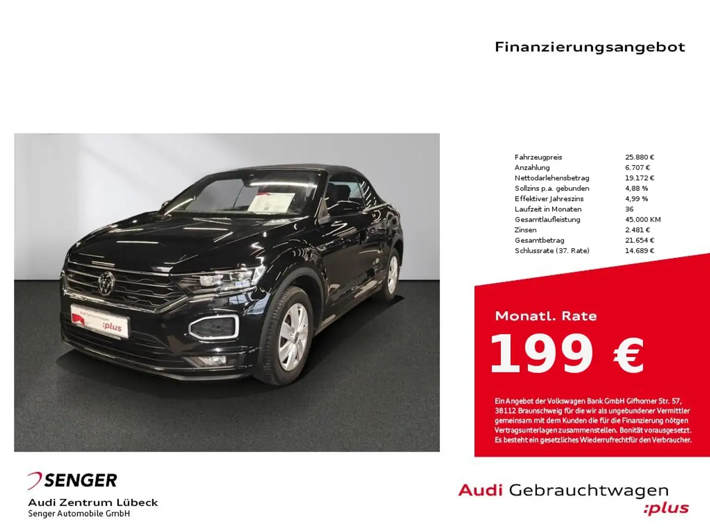 Volkswagen T-Roc 1.5 TSI R-Line DSG Navi PDC Sitzheizung Schwarz - 1