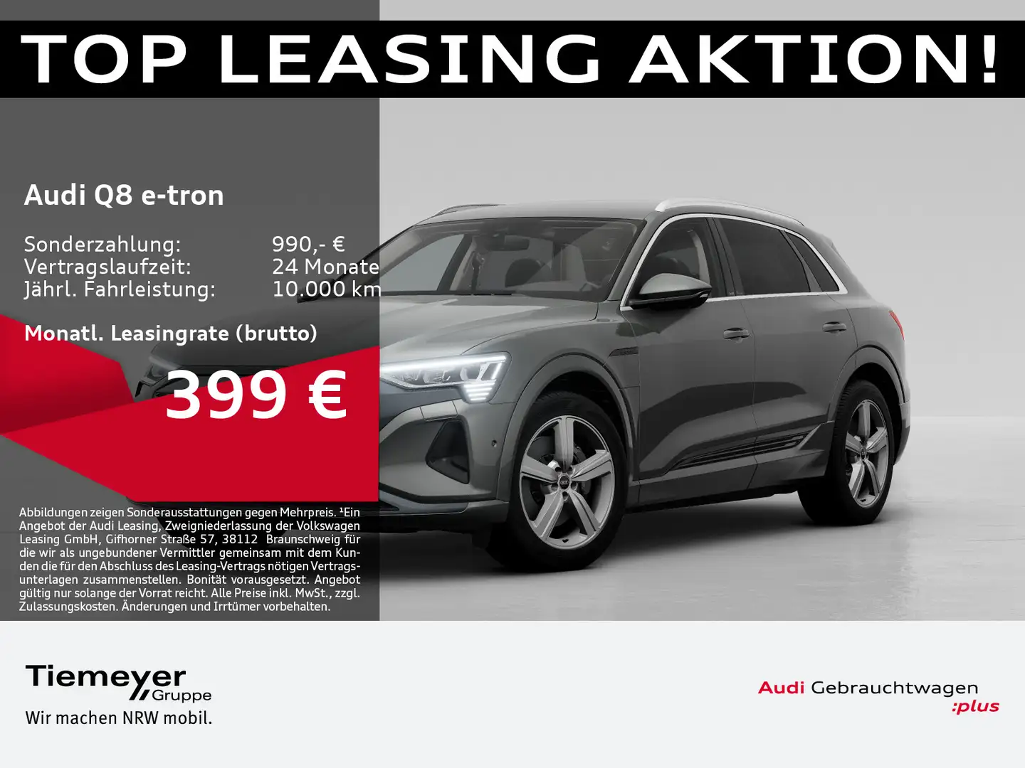 Audi Q8 e-tron 50 Q ADVANCED LM20 LEDER MATRIX MEMORY Grau - 1