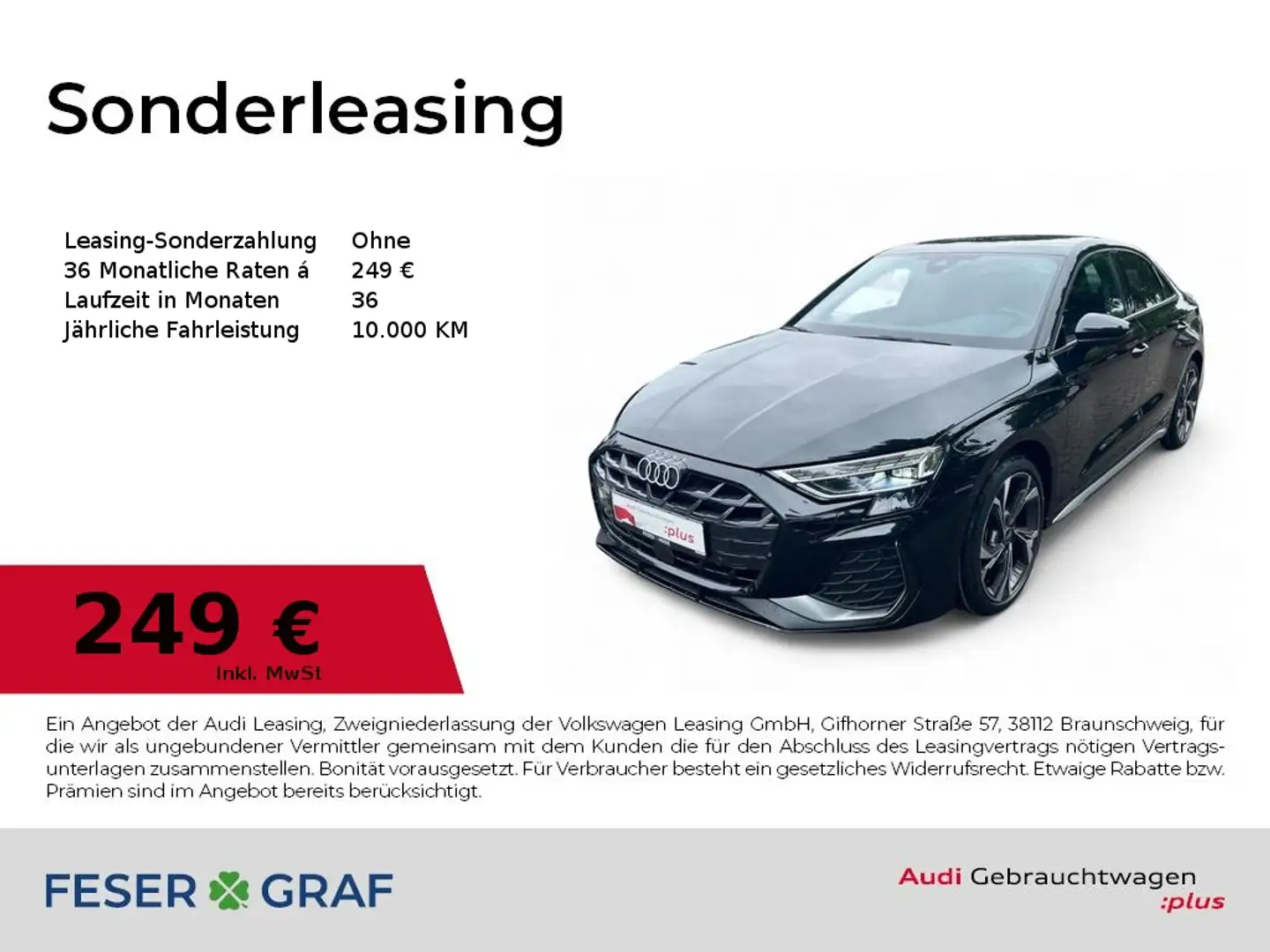 Audi A3 Limousine S line 30 TFSI Kamera/Navi+/VC+/LED+/ACC Noir - 1