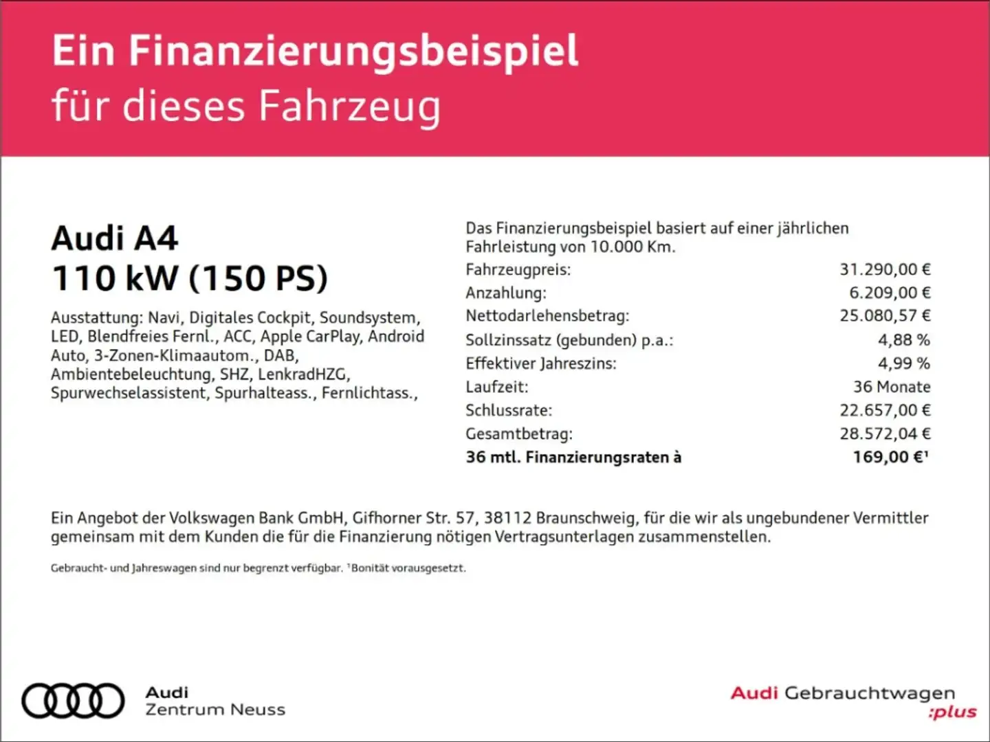 Audi A4 Limo 35 TFSI S tronic Anschlussgarantie 3 Jahre 10 Blau - 2