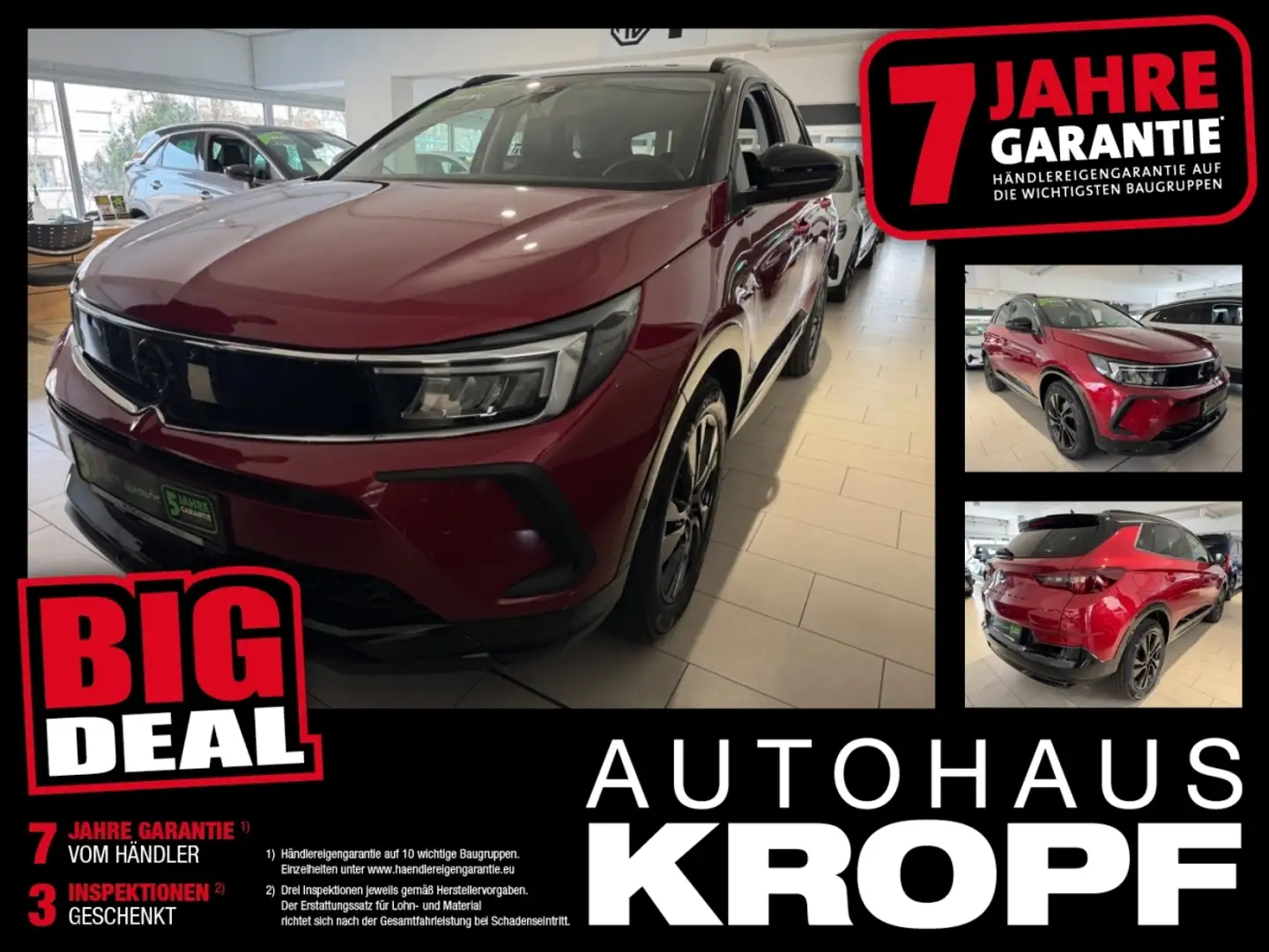 Opel Grandland 1.2 Turbo Alcantara+LED+Navi+SHZ+360° Rood - 1