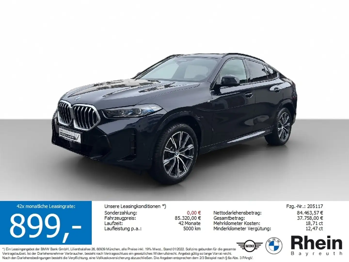 BMW X6 xDrive40d M Sport Standheiz. HUD AHK GSD Standheiz Schwarz - 1