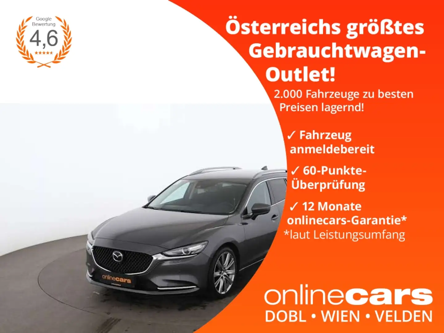 Mazda 6 Kombi 2.2 CD SKYACTIV-D Sports Aut LED AHK NAVI Szürke - 1