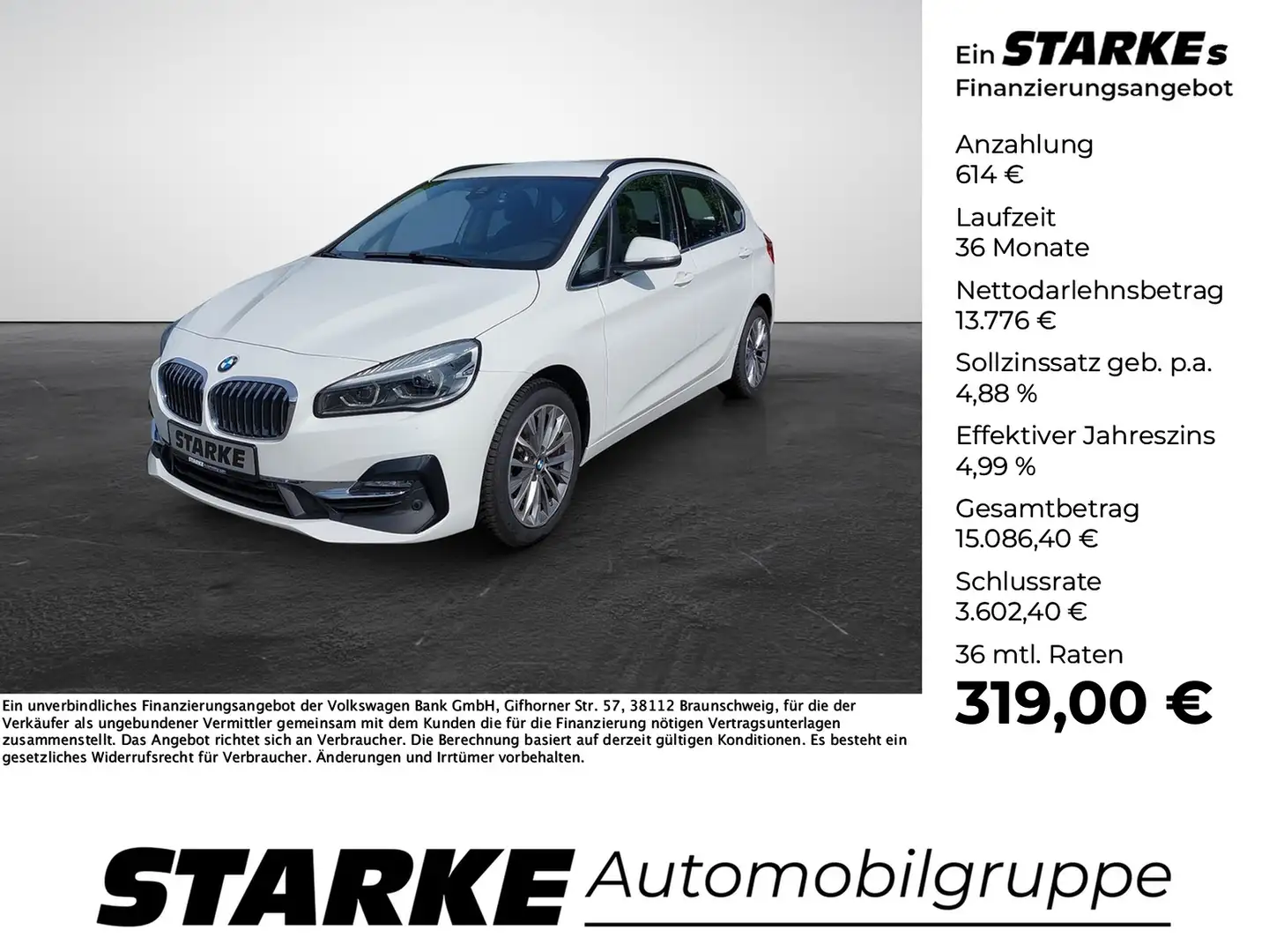 BMW 216 Active Tourer Luxury Line Weiß - 1