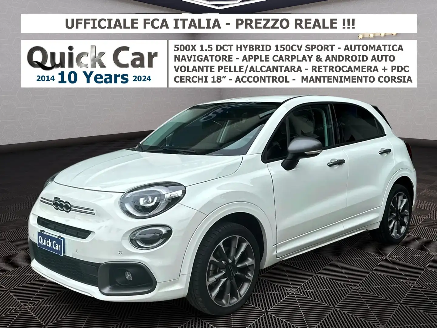 Fiat 500X 1.5 T4 hybrid Sport 130CV PREZZO REALE NO VINCOLI! Bianco - 1